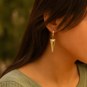Golden Edge Triangle Hoops