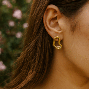 Irregular Wave Heart Studs