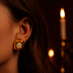 Statement White Stone Studs