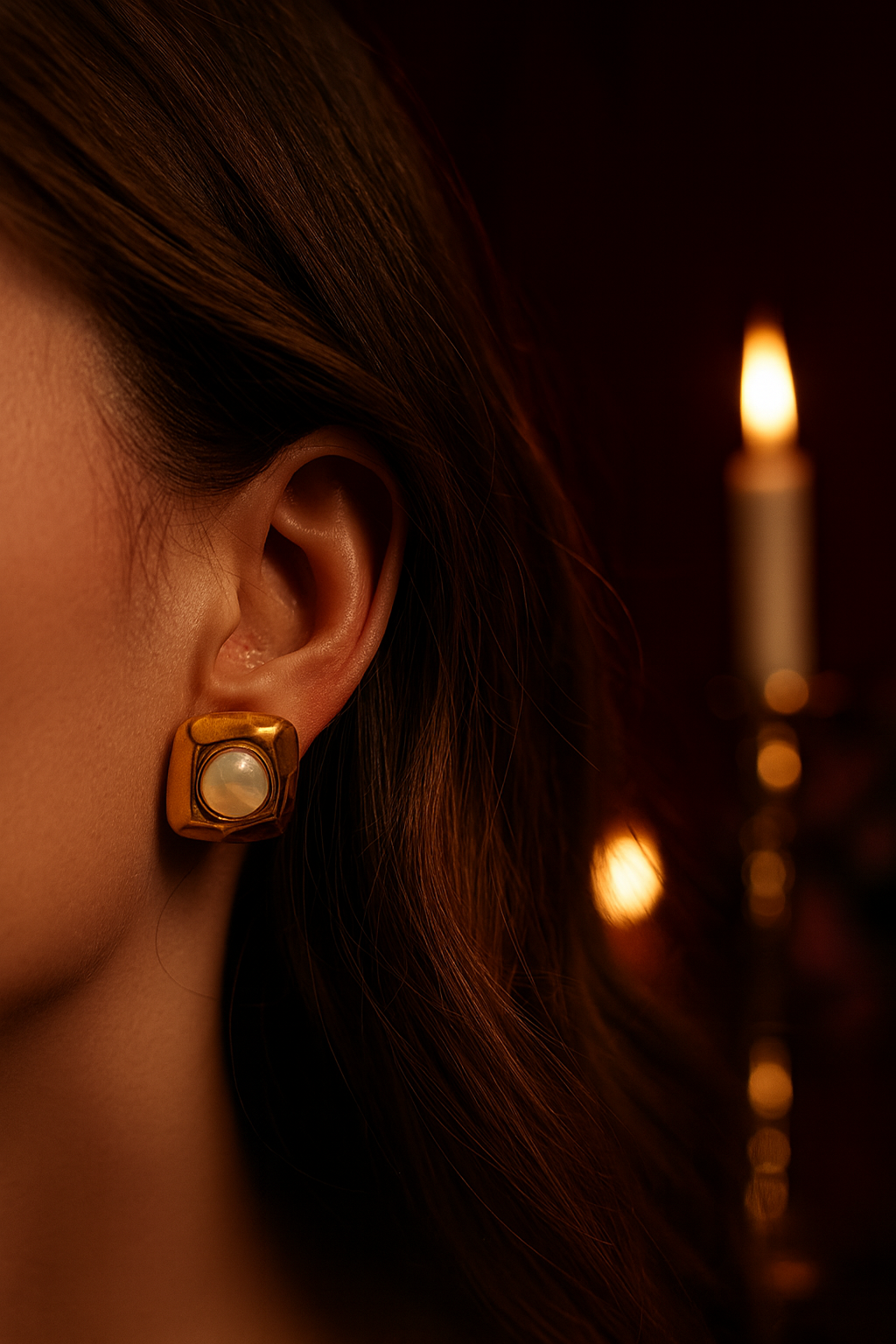 Statement White Stone Studs