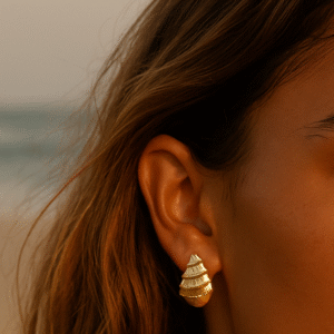 Golden Shell Textured Studs