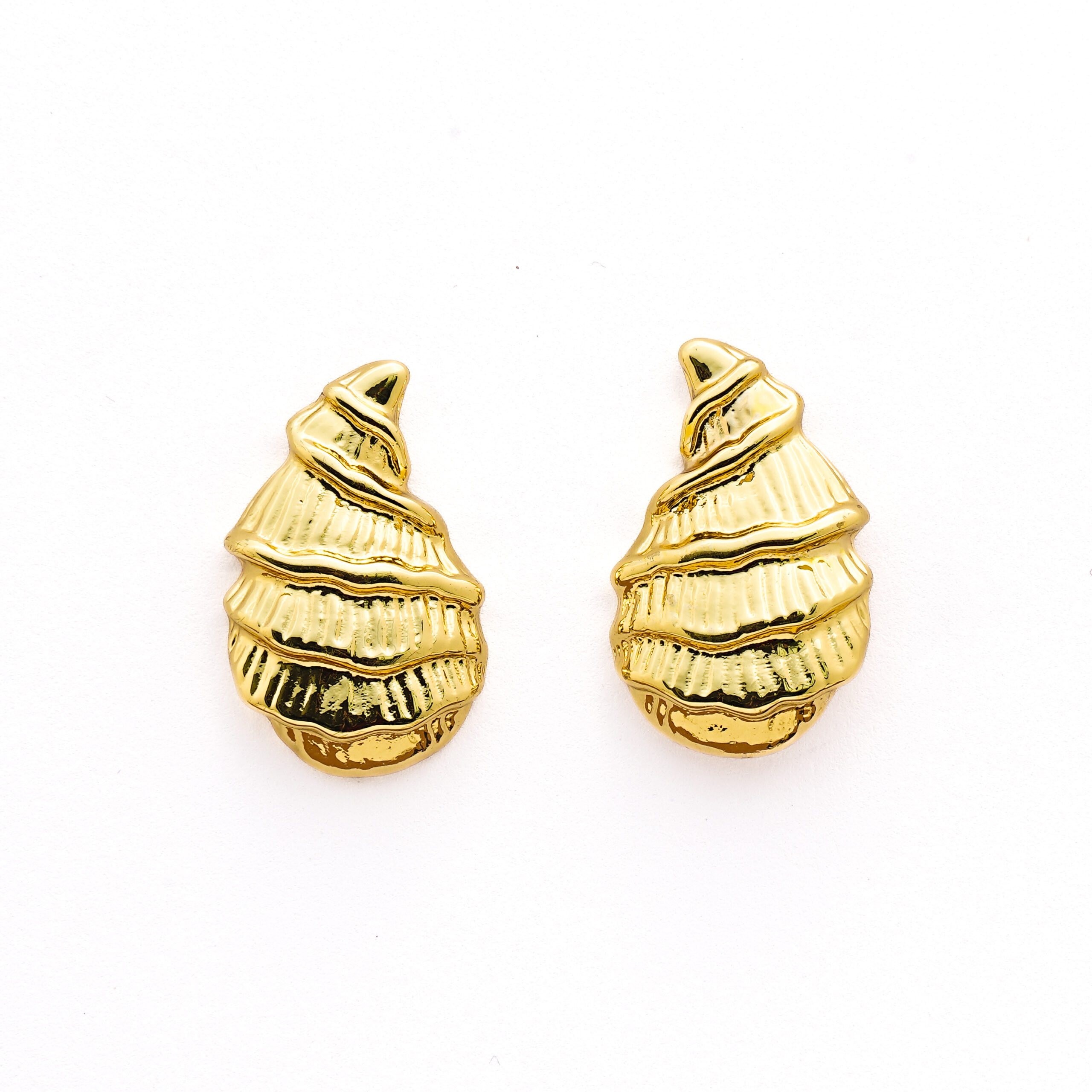 Golden Shell Textured Studs - Image 2
