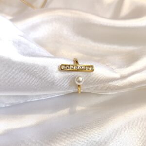 Diamond Pearl Line Ring