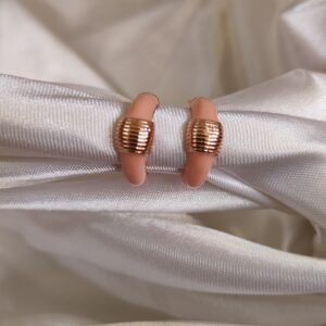 Peach Chunky Hoop Earrings