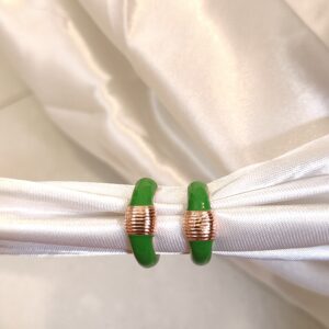 Green Chunky Hoop Earrings